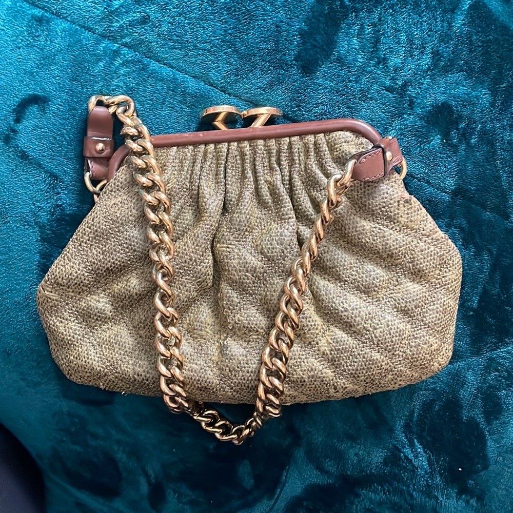 Marc Jacobs Quilted Green & Gold Purse